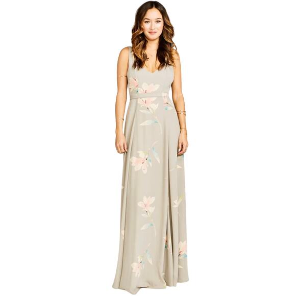 Show Me Your MuMu Dresses & Skirts - Show Me Your Mumu Jenn Maxi Dress Dove Grey Chiffon Size Small